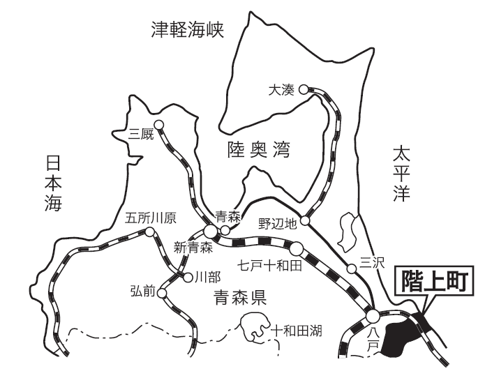 階上町の地図